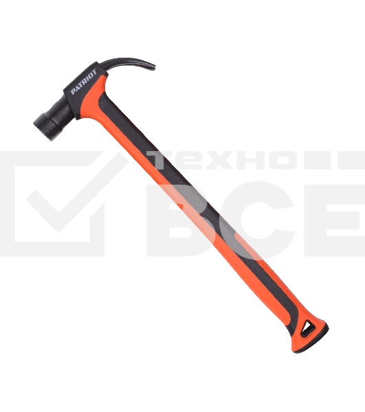 Молоток-гвоздодер PATRIOT NHF 450 L, кругл.боёк 450 гр, 50-58 HRC, fiberglas+TPR  рукоять, малый вес, компактный размер, антивибрацион.система, магнитный гвоздодержатель, покрытием PTFE (Teflon), 650 гр, 400 мм