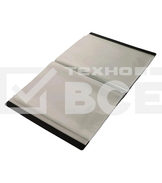 Папка с 100 прозрачными вкладками Бюрократ DeLuxe DLVBOX100BLCK A4, пластик, 0.7мм, черный в коробе