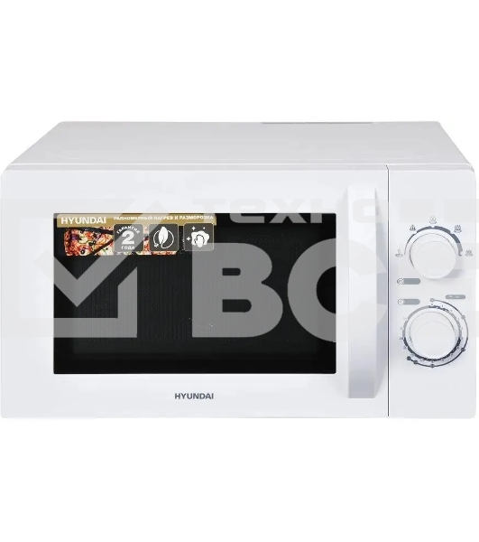 Микроволновая печь Hyundai HYM-M2059 белый, 20 л, 700 Вт, переключатели - поворотный механизм