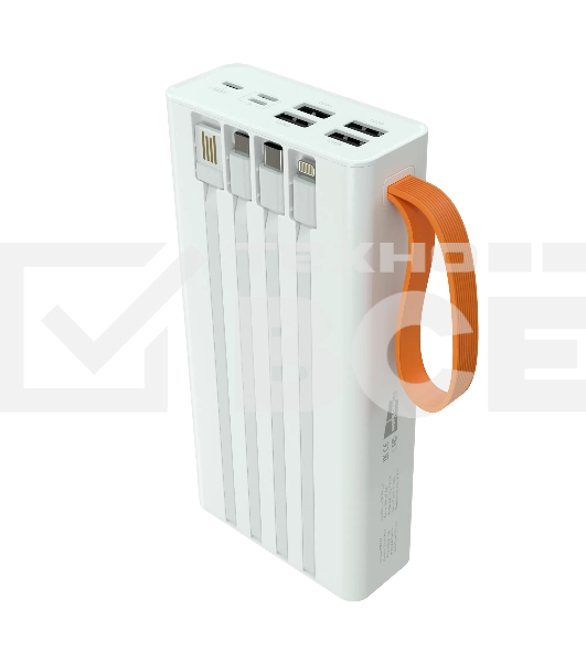 Портативный аккумулятор More choice (4620202550583) PB22-30 с кабелем 2USB 2.1A - 30000mAh белый