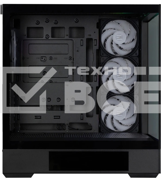 Компьютерный корпус ZALMAN P40 DS, ATX, черный, WINDOW, 9.1-inch LCD screen, 2xCombo(2.5” or 3.5”), 1x2.5”, 1xUSB TYPE-C, 2xUSB 3.0, SIDE 3x120мм ARGb, REAR 1x120мм ARGb