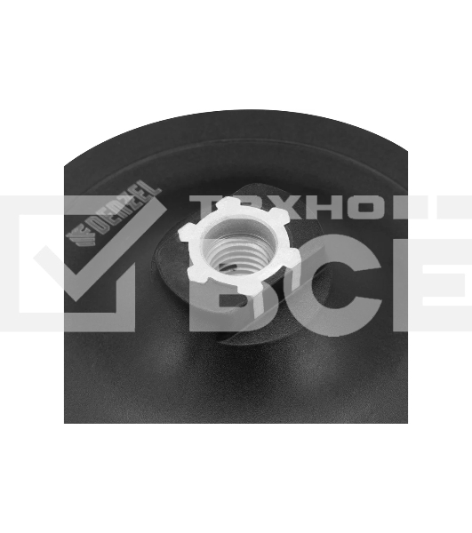 Тарелка опорная Denzel для дрели и УШМ с липучкой, 150 мм, стандартная, с адаптером c М14 на d8