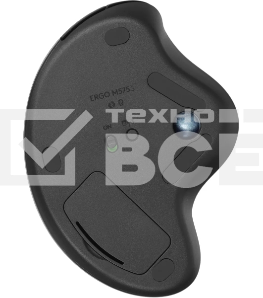 Трекбол Logitech M575S черный оптическая 2000dpi беспров. BT/Radio USB2.0 (910-007035)