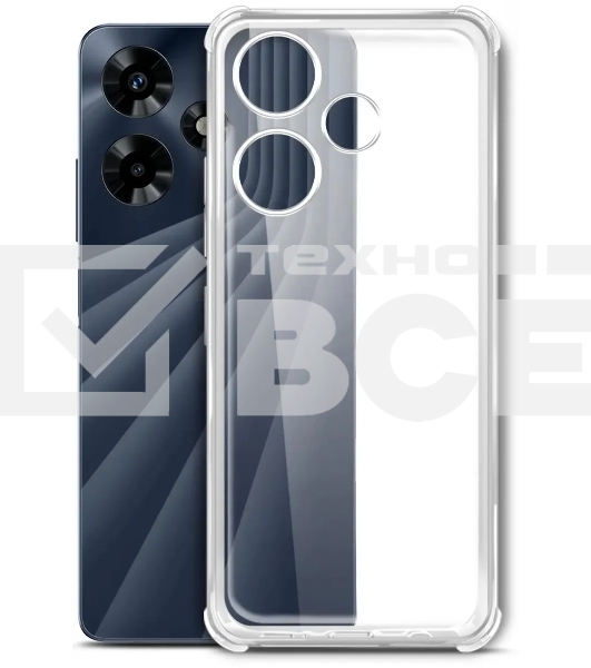 Чехол (клип-кейс) BoraSCO для Infinix Hot 30 Bumper Case прозрачный (72317)