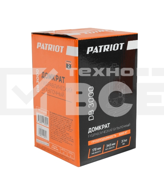 Домкрат бутылочный PATRIOT DB 3000 3T
