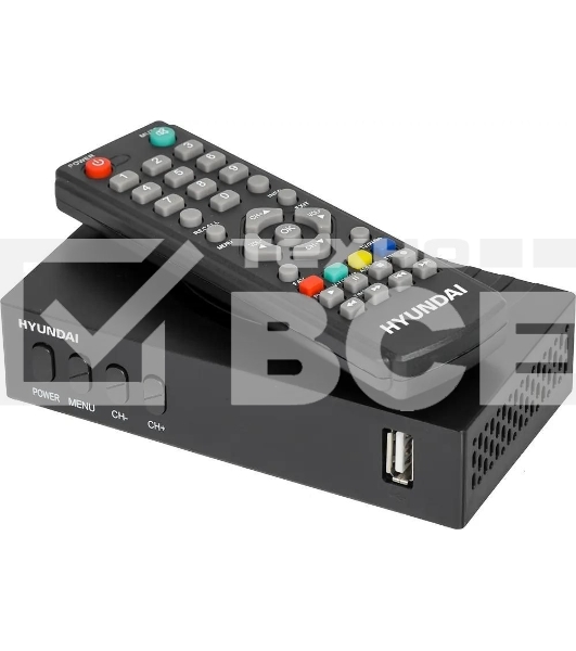 Приставка для цифрового ТВ Hyundai H-DVB440 черный, DVB-T2, DVB-T, DVB-C, HDMI, USB 2.0 x2