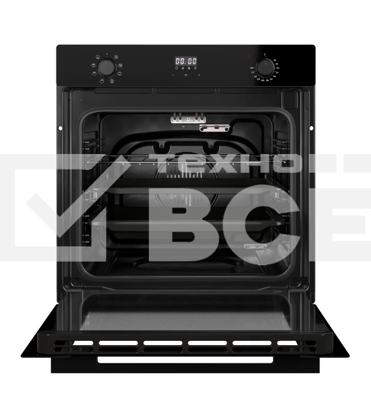 Духовой шкаф Kuppersberg, High-Tech, 72 л, поворотное/сенсорное управление, дисплей, таймер, 7 режимов, макс. температура 300 градусов, телескопические направляющие (на 1 уровень), доводчик двери, цвет черный, цвет фурнитуры черный