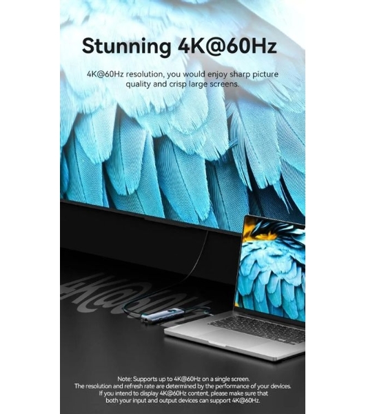 USB-концентратор Vention TQUHB, USB Type-C, USB 2.0/HDMI/RJ-45/SD/USB 3.0, USB Type-C
