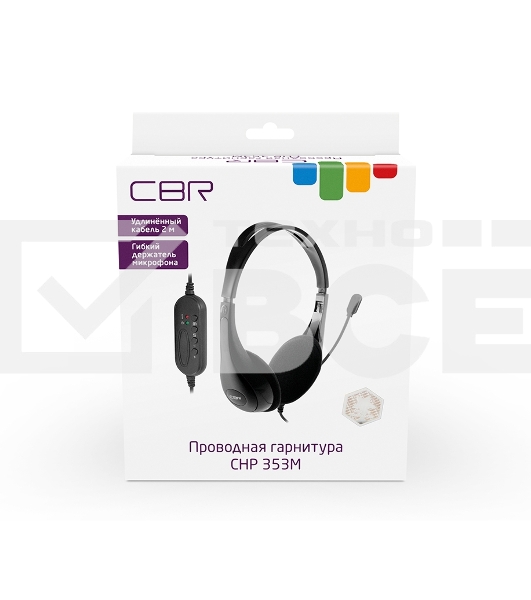 Гарнитура CBR CHP 353M Black, проводная стерео, микрофон с шумоподавл., USB, регул. оголовья, длина кабеля 2,2 м, цвет чёрный