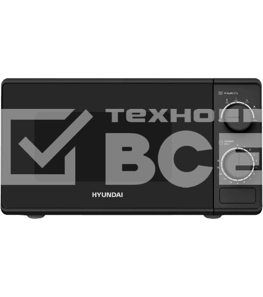 Микроволновая печь Hyundai HYM-M2096 черный, 20 л, 700 Вт, переключатели - поворотный механизм