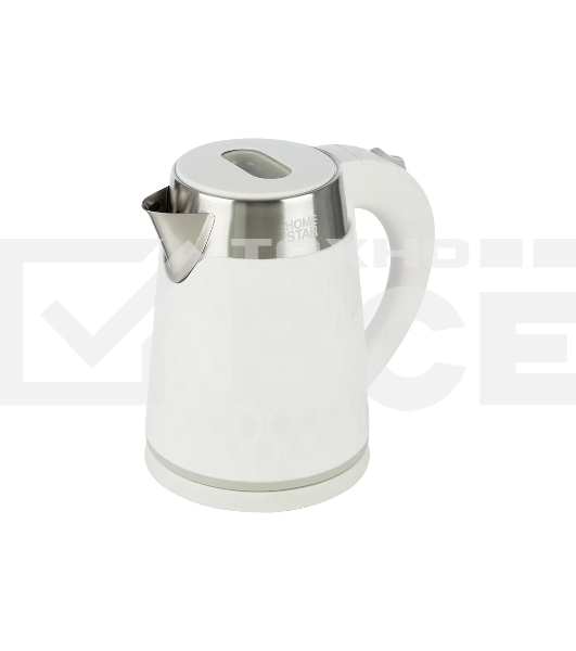 Чайник электрический HOMESTAR HS-1021, 1500Вт 1,7л, нержавейка+пластик, белый, двойной корпус