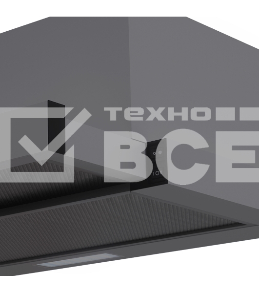 Вытяжка кухонная встраиваемая Lex HIDE G 600 серый, управление кнопочное (1 мотор)