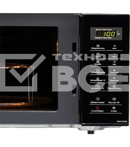 Микроволновая печь PANASONIC NNGT35HBZPE черный, 23 л, 800 Вт, переключатели - сенсор
