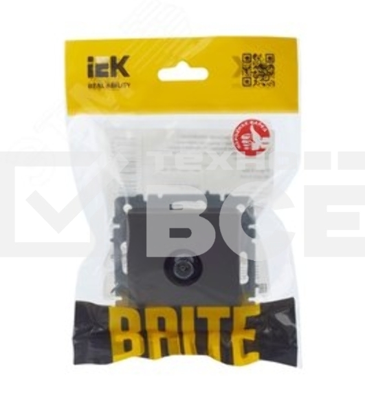 Розетка TV оконечная IEK BRITE РТВ11-0-БрС сталь