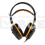 Гарнитура проводная игровая RUSH COBRA, динамики 40мм, велюровые амбушюры, черный/оранжевый (SBHG-1100), фото3