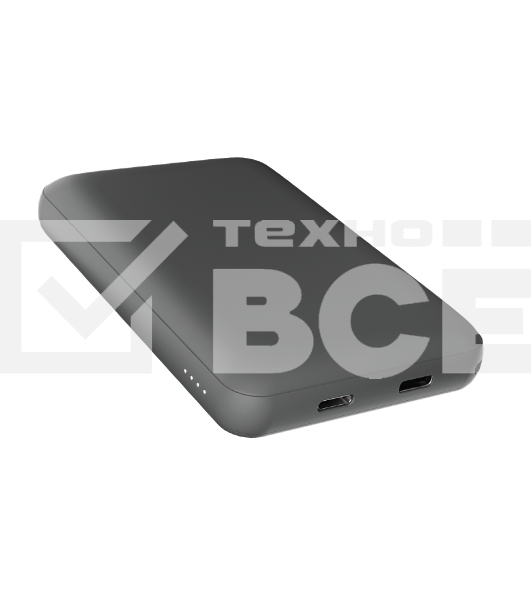 Портативный аккумулятор OLMIO QM-06, 5000mAh, 20W Type-C PD, MagSafe 15W, Soft-Touch, серый