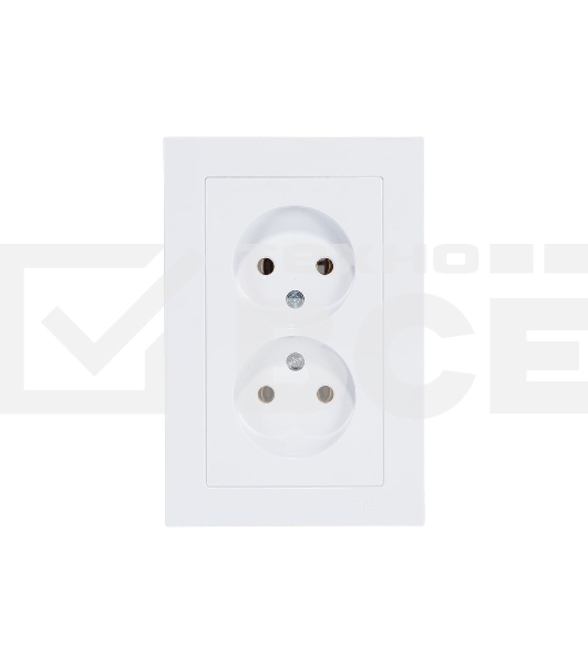 Розетка 2-м AtlasDesign без заземл. 16А в сборе белый SchE ATN000120