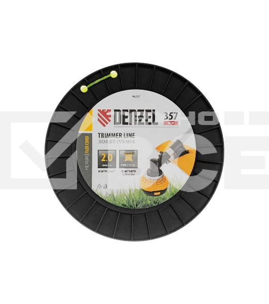 Леска для триммера Denzel витой квадрат, 2,0мм х 357м, на DIN катушке FLEX CORD