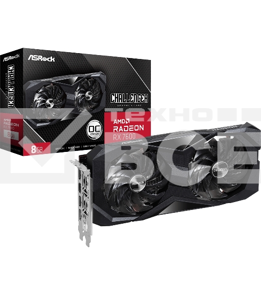 Видеокарта AsRock Radeon RX 7600 Challenger 8G OC