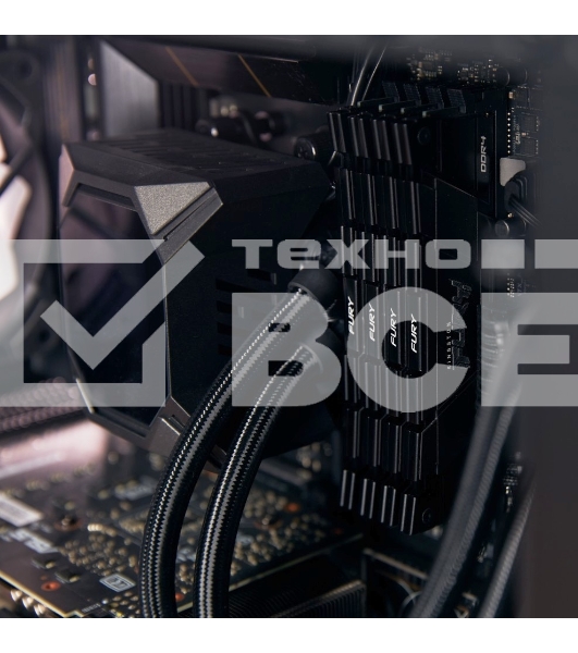Оперативная память Kingston Fury Renegade, DDR4, 16GB (2x8GB), 3200MHz, CL16, с радиатором, серый/черный