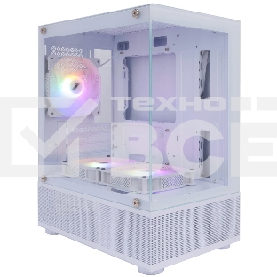 Компьютерный корпус 1STPLAYER MIKU Mi2-A White / mATX / 3x120mm LED fans / Mi2-A-WH-2F1R-W-1F1-W