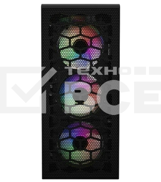 Компьютерный корпус Powercase Mistral Z4С Mesh LED, Tempered Glass, 4x 120mm 5-color fan, чёрный, ATX  (CMIZ4C-L4)