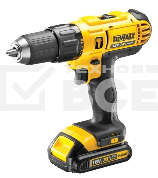 Дрель-шуруповерт DeWalt DCD778S2T-QW, Аккумуляторная, 18В, 2 АКБ, Ударная, Кейс