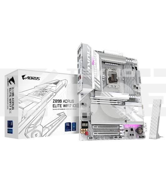 Материнская плата Gigabyte Z890 AORUS ELITE WIFI7 ICE, LGA 1851, Intel Z890, 4xDDR5, 4xSATA, 4xM.2, 1xPCIe 5.0 x16, 2xPCIe 4.0 x4, 1xDP, 1xUSB-C (DP), 1x 2.5Gb LAN, 4xUSB-A 2.0, 3xUSB-A 3.2 Gen 1, 2xUSB-A 3.2 Gen 2, 1xUSB-C 3.2 Gen 2 (Thunderbolt 4), 2x3.