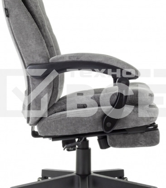 Кресло руководителя Бюрократ T-9950MSG-F Fabric серый Light-19, крестов. пластик, подст. для ног