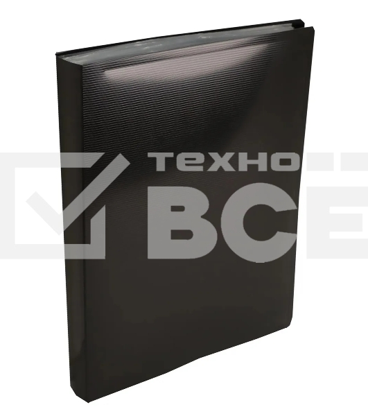 Папка с 100 прозрачными вкладками Бюрократ DeLuxe DLVBOX100BLCK A4, пластик, 0.7мм, черный в коробе