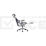 Кресло офисное Cactus CS-CHR-MC01-BLBK синий, сиденье черный, сетка/ткань, с подголов. крестов. пластик, подст. для ног, фото18