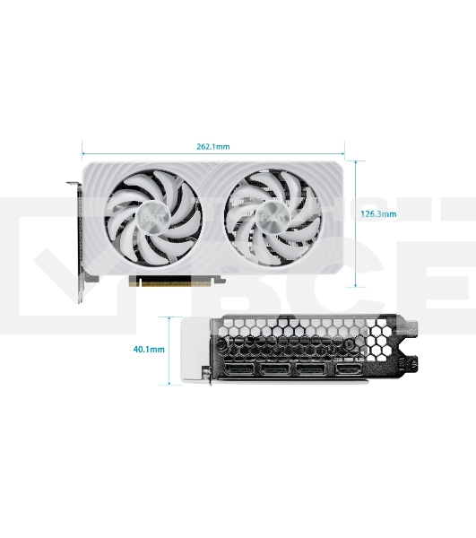 Видеокарта Palit RTX 5060Ti WHITE OC 16Gb RTX 5060TI 16Gb 128bit GDDR7 2407/28000 HDMIx1 DPx3 HDCP Ret