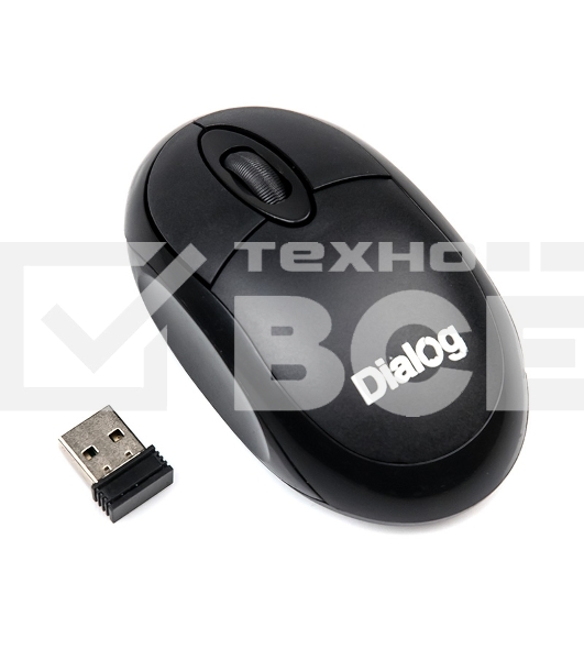 Мышь беспроводная Dialog Comfort MROC-10U черный, 1200 dpi, радиоканал, USB, кнопки - 3