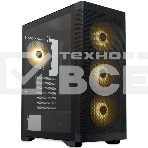 Компьютерный корпус HSPD M520, Mesh Mid Tower, черный, slide TG, 0.45 SPCC, 4x120мм ARGb ATX, mATX, mITX 160/330/184мм 2x2.5