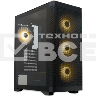 Компьютерный корпус HSPD M520, Mesh Mid Tower, черный, slide TG, 0.45 SPCC, 4x120мм ARGb ATX, mATX, mITX 160/330/184мм 2x2.5