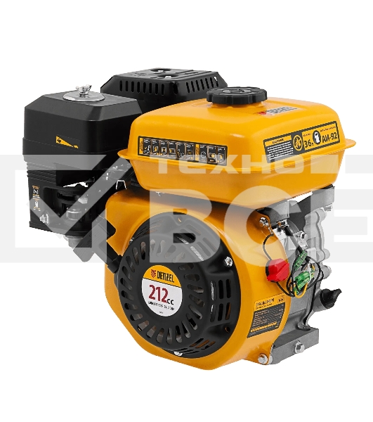 Двигатель бензиновый Denzel RX-17K, 7 л.с., 212 см3, горизонтальный вал шпонка 19 мм