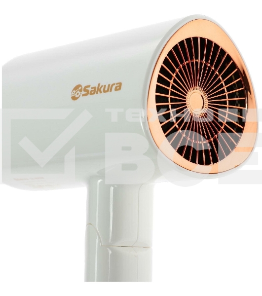 Фен SAKURA SA-4043W белый, 2000 Вт, компактный