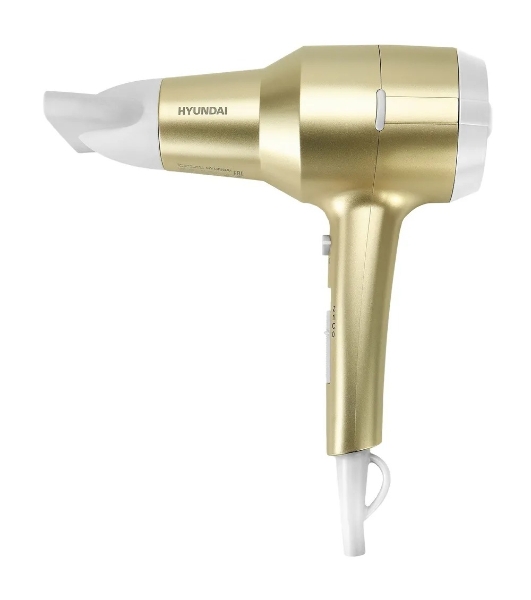 Фен Hyundai H-HDI0770 шампань, 1800 Вт, компактный, ионизация
