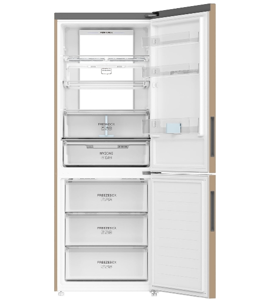 Холодильник Haier C4F744CGGU1 золотистый двухкамерный 303/136л морозилка снизу, No Frost