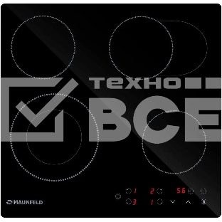Электрическая варочная панель Maunfeld EVCE594SMDPBK, конфорок: 4 шт., стеклокерамика, независимая, черный