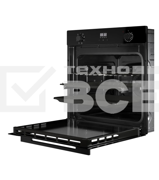 Духовой шкаф Kuppersberg, High-Tech, 72 л, поворотное/сенсорное управление, дисплей, таймер, 7 режимов, макс. температура 300 градусов, телескопические направляющие (на 1 уровень), доводчик двери, цвет черный, цвет фурнитуры черный