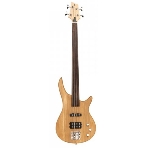 Бас-гитара STAGG SBF-40 FL NAT 4-х струнная форма Fusion, безладовая, корпус массив ясеня, гриф твердый клен, накладка грифа палисандр, мензура 867 мм, колки литые, звукосниматели 1xJB, 1xMM, регуляторы 2x громкости, 1x тона, цвет натуральный, фото 1