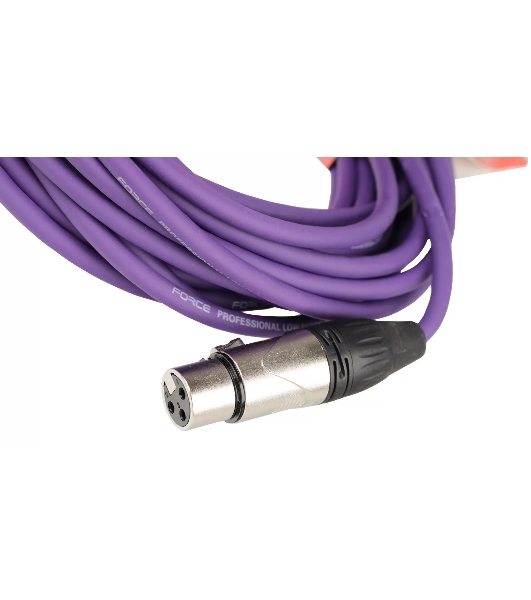Микрофонный кабель FORCE FMC-05/10 VT XLR (F)- XLR(M), разъемы с никелевым корпусом и посеребренными контактами, 10 м, цвет фиолетовый