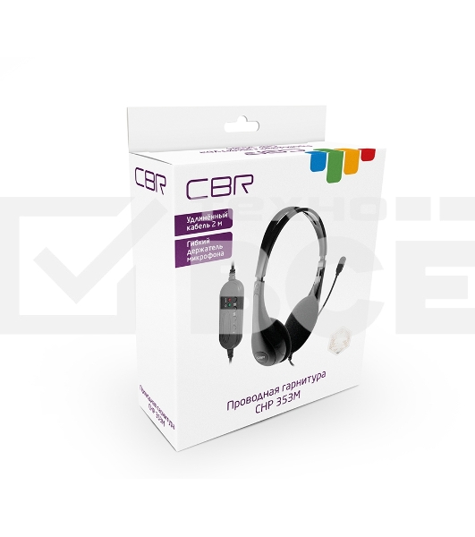 Гарнитура CBR CHP 353M Black, проводная стерео, микрофон с шумоподавл., USB, регул. оголовья, длина кабеля 2,2 м, цвет чёрный