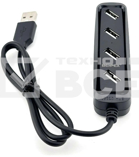 Разветвитель USB 2.0 BPH-1729 4порт. черный