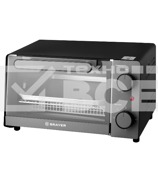 Мини-печь BRAYER BR2600 1200 Вт, 9 л, серебристый