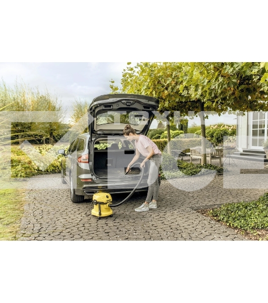 Строительный пылесос Karcher WD 2 Plus V-12/4/18 желтый, 1000 Вт, уборка сухая/сбор воды, пылесборник мешок/контейнер, 12 л