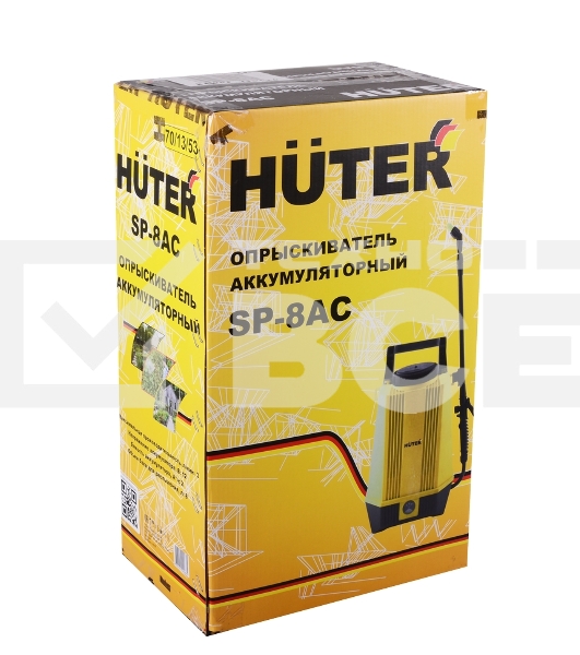 Опрыскиватель Huter SP SP-8AC аккум. наплеч. 8л желтый/черный (70/13/53)