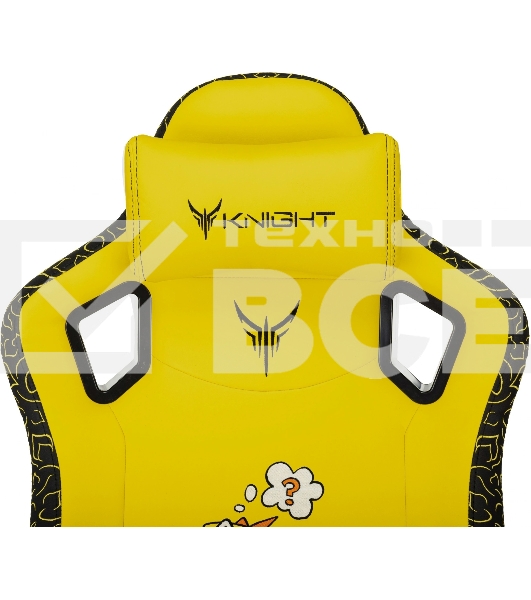 Кресло Knight Craft Dragon желтый, экокожа, 120 кг, механизм качания