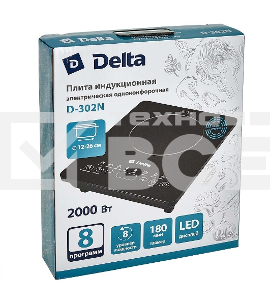 Плита настольная индукционная DELTA D-302N черный